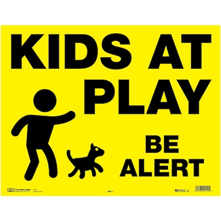 Hy-Ko Kids At Play Be Alert Sign 14.5" x 18.25", 3PK A00144